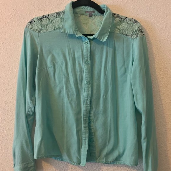 Teal Long Sleeve Button Down - Picture 1 of 3